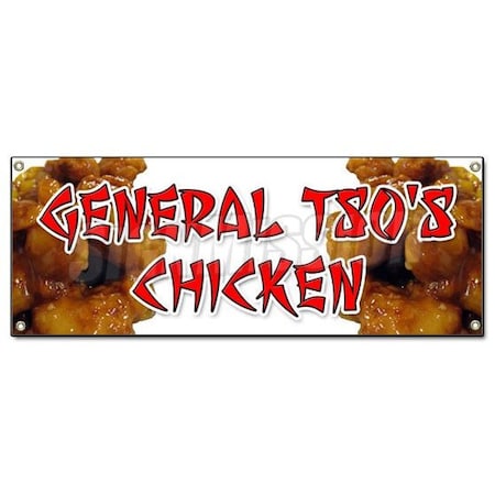 Signmission GENERAL TSOS CHICKEN BANNER SIGN chinese food take carry out restaurant asian B-General Tsos Chicken
